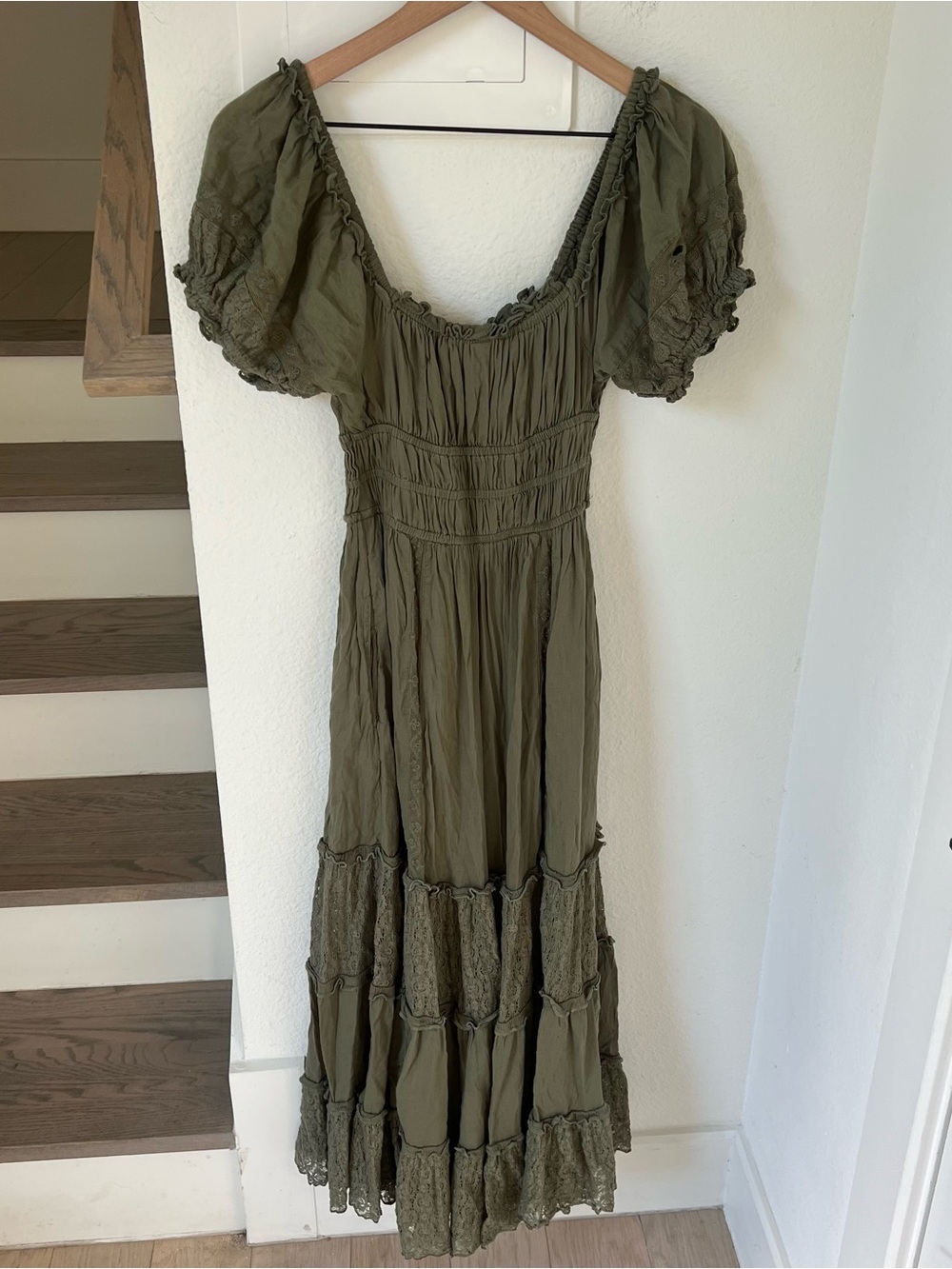 Free People Falling Sun Midi Dress in Crystal Kelp Green - Picture 6 of 8